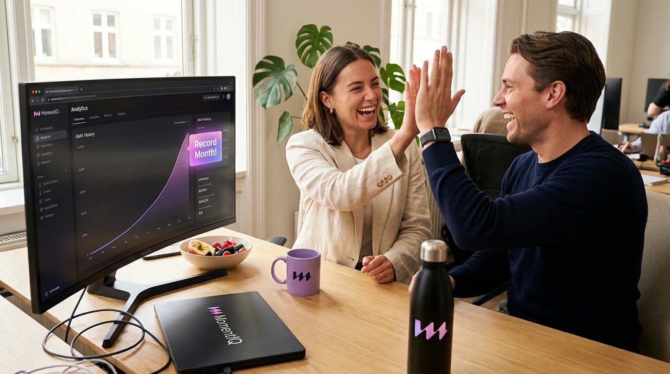 Sales dashboard displaying dramatic hockey-stick growth in TikTok Shop GMV history, celebrating a record month.