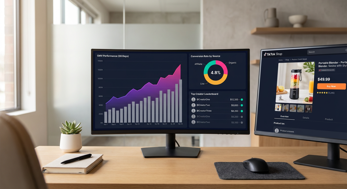TikTok Shop analytics dashboard showing 2X click-through rate increase from strategic comment engagement