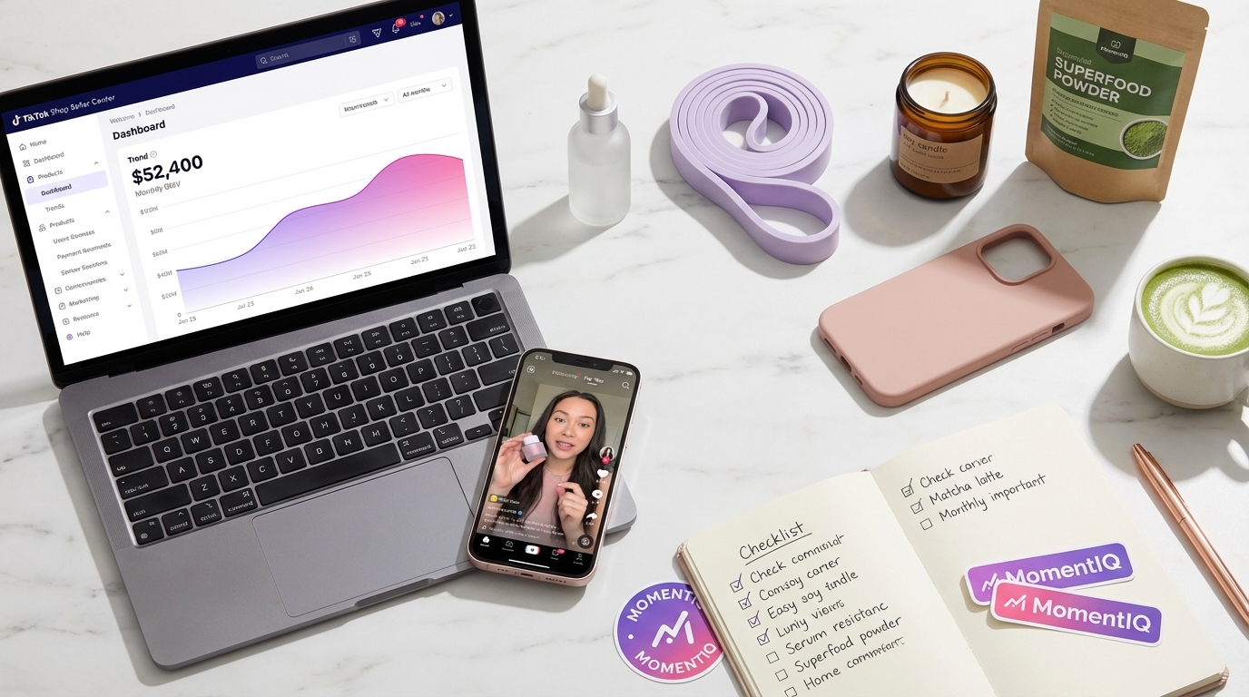 Brands The Campaign Architect Flat Lay Of Tiktok Shop Revenue Dashboar A