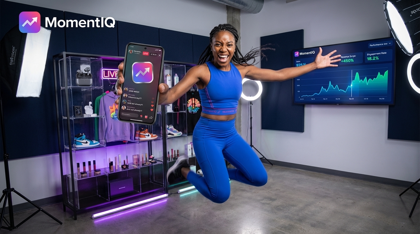 Excited creator hitting 'Go Live' for a dynamic TikTok Shop live stream