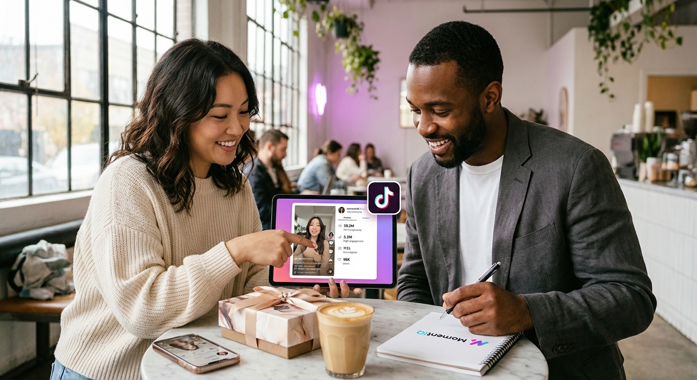 Three-way comparison infographic of TikTok Shop gifting, paid, and hybrid creator compensation models showing acceptance rates, posting rates, cost per content, content quality, ROAS performance, and a $18K to $420K scale case study.