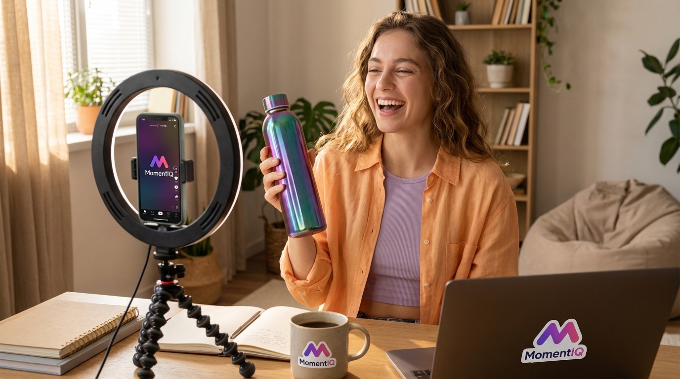 TikTok Shop creator filming an authentic, unscripted product video with creative freedom