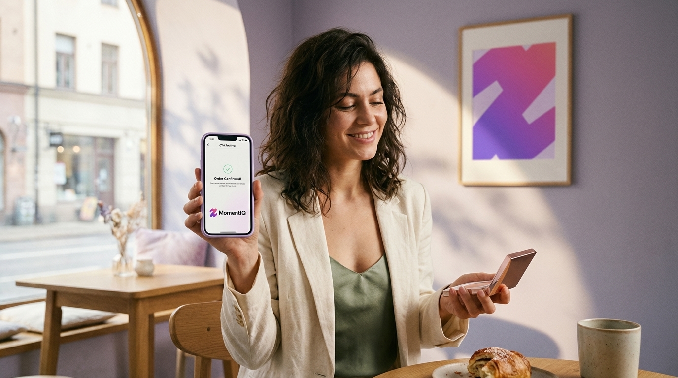 Happy customer showing 'Order Confirmed!' on TikTok Shop after a successful native checkout.