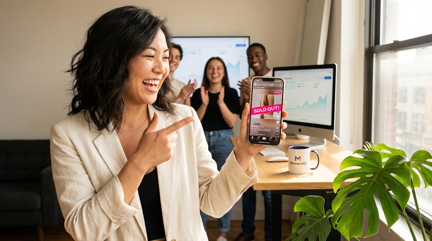 Your Products In Tiktok Search And Drive Fre Brand Owner Celebrating A Sold Out Momen A