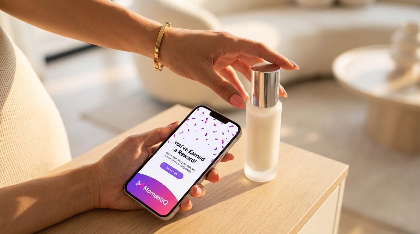 Smartphone showing 'You've Earned a Reward!' notification from TikTok Shop loyalty program