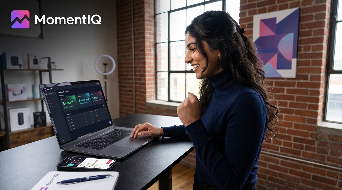 Product manager reviewing automated customer service dashboard showing fast TikTok Shop response times