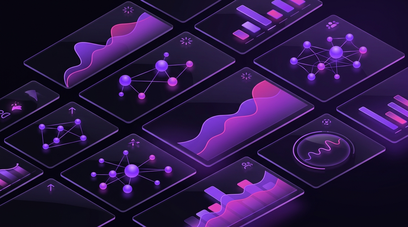 Dark isometric dashboard illustration with glowing purple charts and metric tiles for "How Do You Conduct TikTok Shop Product Research?"