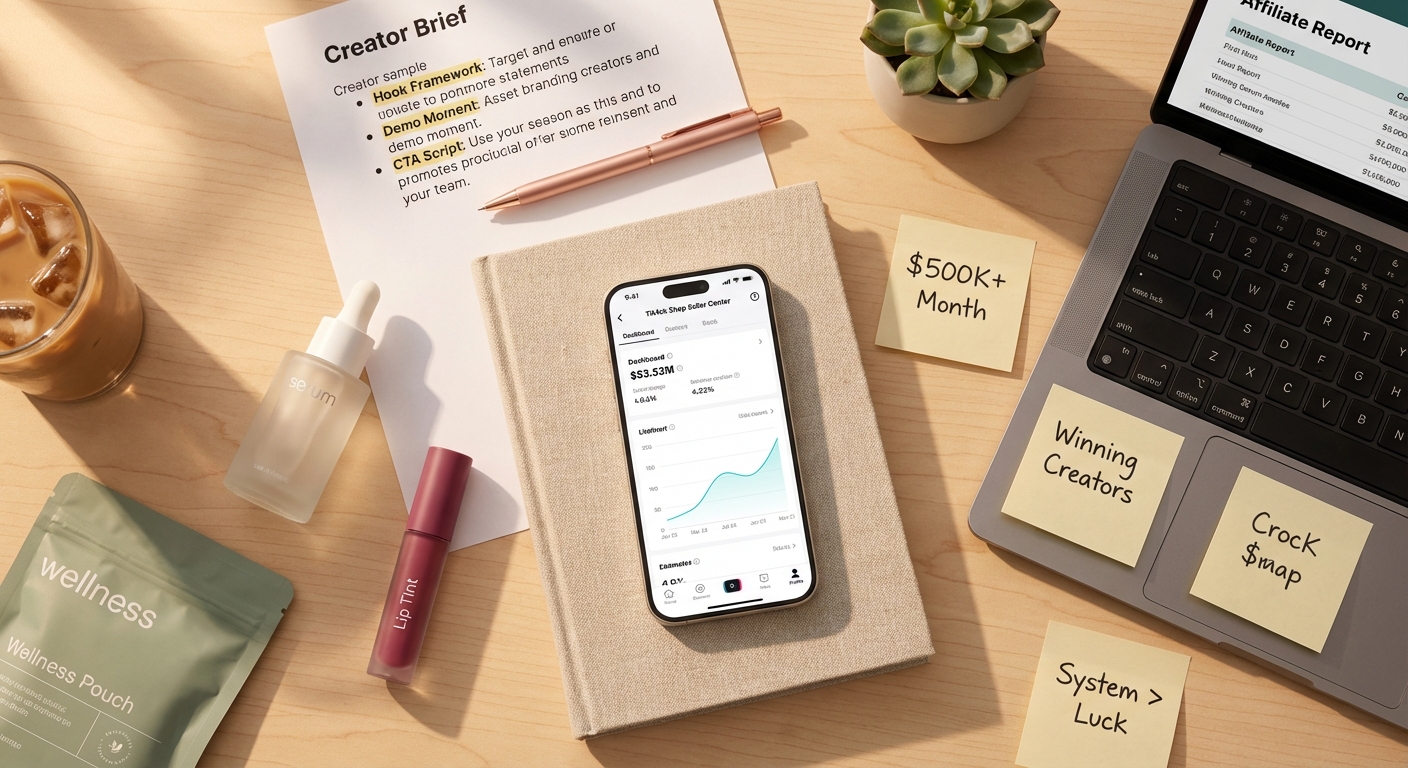 Tiktok Shop Brand Strategy Flat Lay With A
