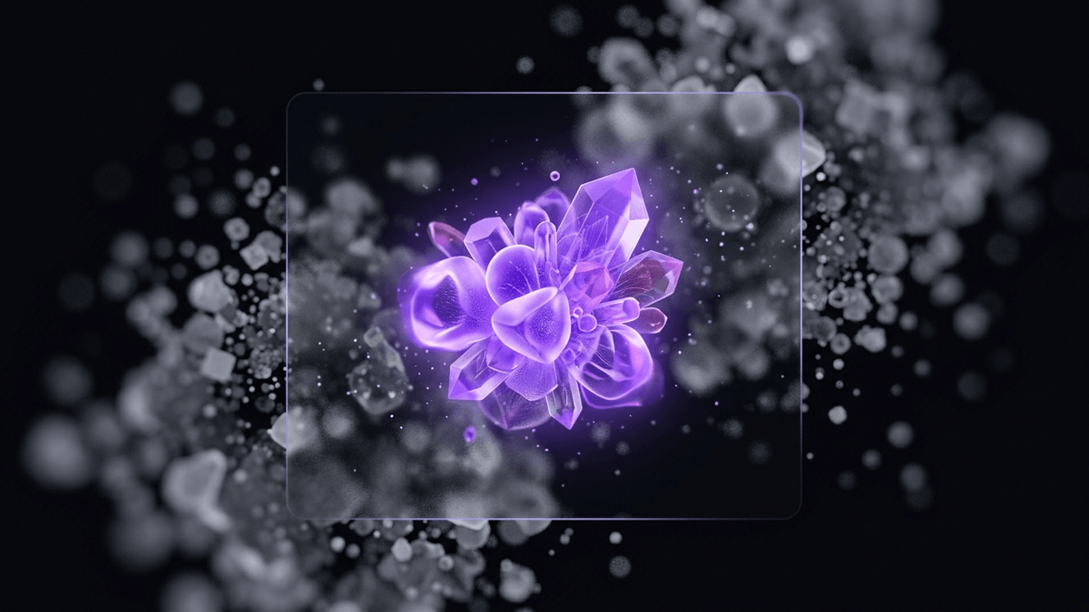 One tightly focused violet cluster outshining a much larger diffuse grey scatter