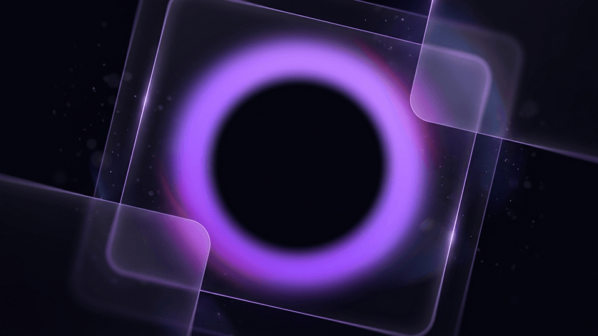 A soft violet halo around empty dark space, suggesting what is absent