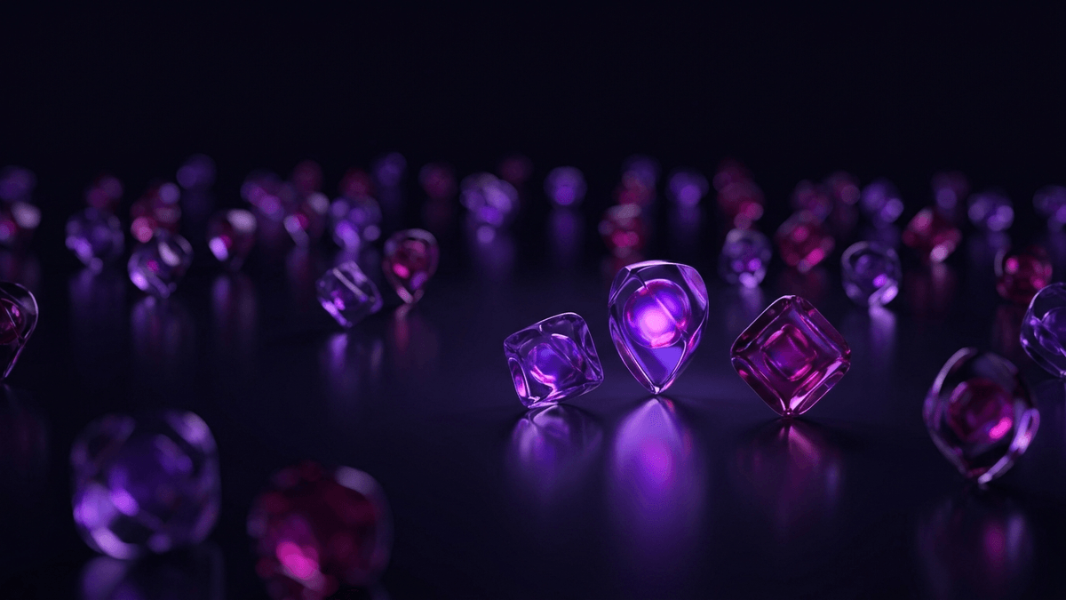 A field of faint glass markers with a few resolved sharp and bright
