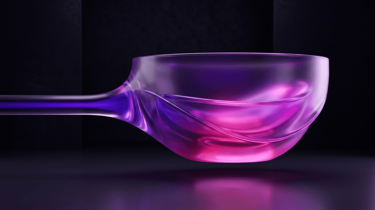 A narrow glass channel opening into a broad luminous basin